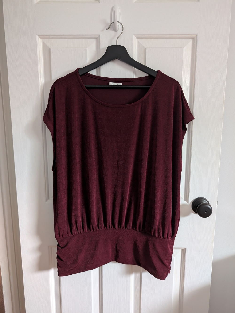 Maurices Women's Maroon Relaxed Gathered Hem Tunic